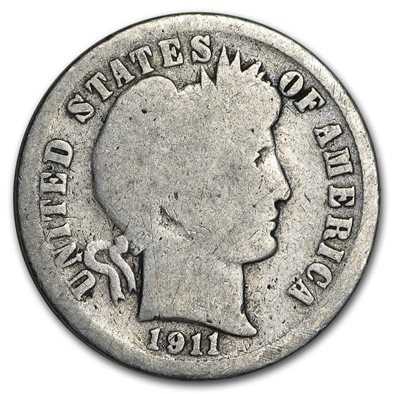 1911-D Barber Dime Good/VG 1911-D Barber Dime Good/VG